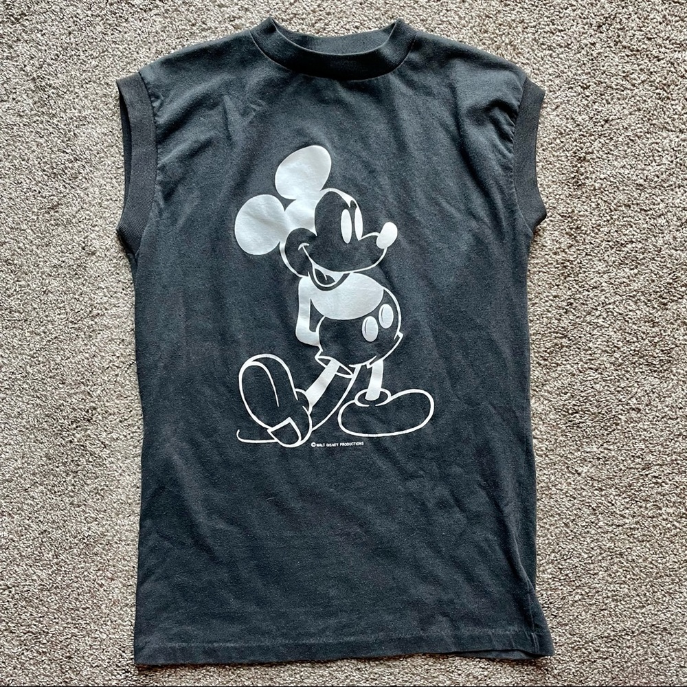 Vintage Mickey Mouse Muscle Tee, Black